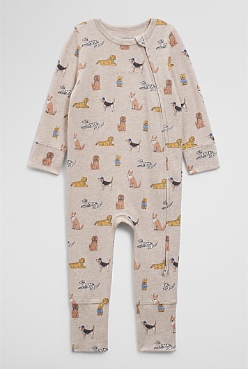 Organically Grown Cotton Jersey Print Jumpsuit
