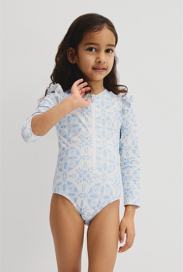 Long Sleeve Frill Swimsuit