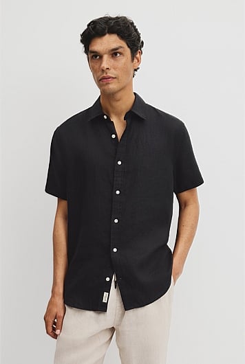 Regular Fit Short Sleeve Linen Shirt
