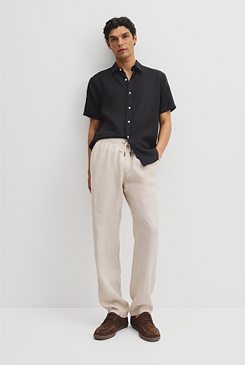 Relaxed Fit Linen Drawcord Pant