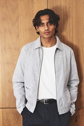 Cotton Linen Houndstooth Jacket