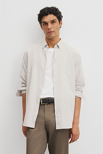 Regular Fit Cotton Grid Shirt