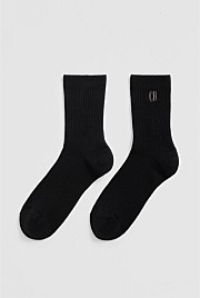 Australian Cotton Blend CR Ribbed Three-Quarter Crew Sock