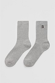 Australian Cotton Blend CR Ribbed Three-Quarter Crew Sock