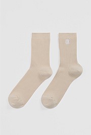 Australian Cotton Blend CR Ribbed Three-Quarter Crew Sock