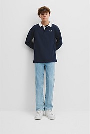 Teen Recycled Cotton Blend Long Sleeve Rugby T-Shirt