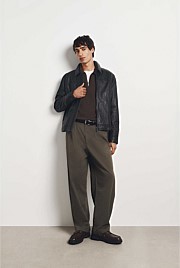 Pleated Wide Leg Chino
