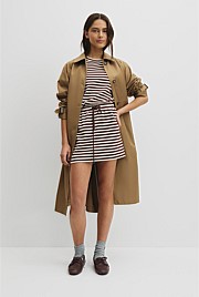 Australian Cotton Blend Stripe Jersey Skirt