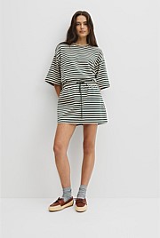 Australian Cotton Blend Stripe Jersey Skirt
