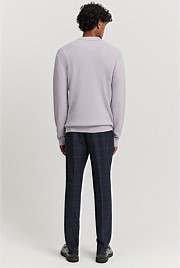 Cotton Silk Textured Long Sleeve Polo