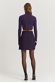 Cashmere Blend Cropped Roll Neck Knit