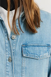 Button Detail Denim Dress