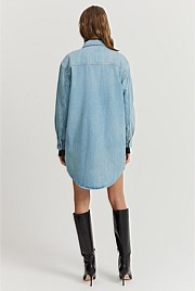 Button Detail Denim Dress