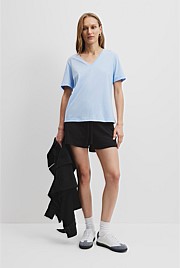 Australian Cotton Short Sleeve V-Neck Relaxed T-Shirt