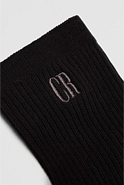 Australian Cotton Blend CR Ribbed Three-Quarter Crew Sock