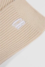 Australian Cotton Blend CR Ribbed Three-Quarter Crew Sock