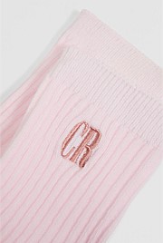 Organically Grown Cotton Blend Ribbed Quarter Crew Sock