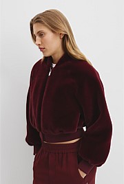 Recycled Polyester Fur Bomber Jacket