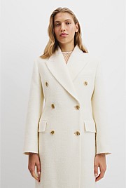 Double-Breasted Boucle Coat