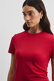 Australian Cotton Blend Fitted T-Shirt