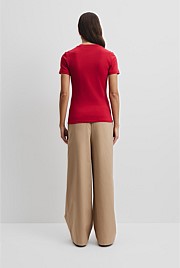 Australian Cotton Blend Fitted T-Shirt
