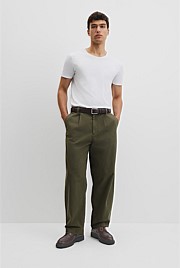 Pleated Wide Leg Chino