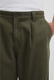 Pleated Wide Leg Chino