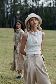 Cotton Blend Pleat Front Pant