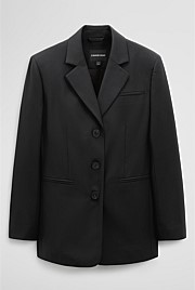 Wool Blend Tailored Blazer