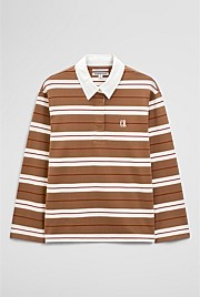 Australian Cotton Stripe Rugby Polo Sweat
