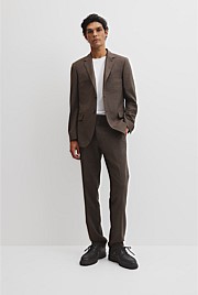 Regular Fit Wool Blend Houndstooth Jacket