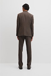 Regular Fit Wool Blend Houndstooth Jacket