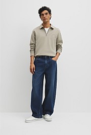 Australian Cotton Long Sleeve Folded Collar Sweat
