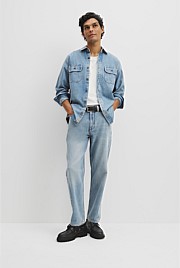 Long Sleeve Regular Workwear Denim Over-Shirt