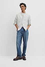 Regular Fit Australian Good Earth Cotton Oxford Stripe Shirt