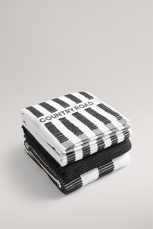 CR Stripe Verified Australian Cotton Tea Towel Pack of 3