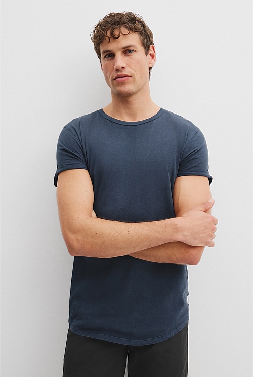 Australian Cotton Longline Garment Dyed T-Shirt