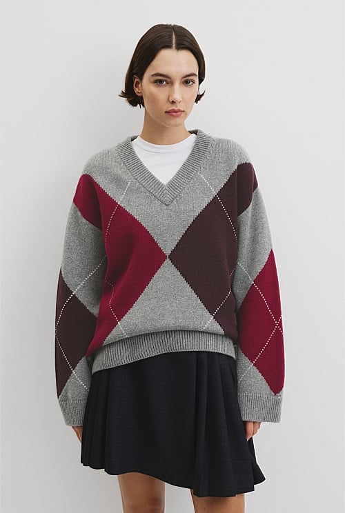 Extrafine Merino Argyle Knit Extrafine Merino Argyle Knit