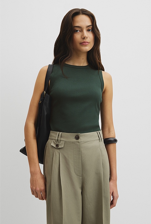 Australian Cotton High Neck Tank