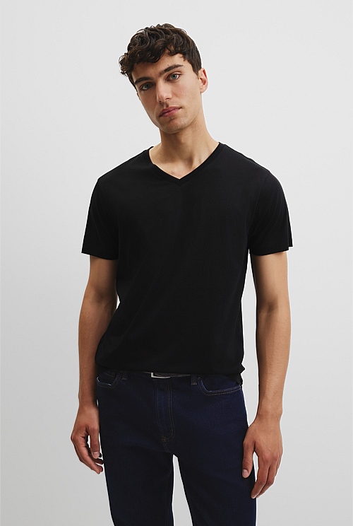 Pima Cotton V-Neck T-Shirt