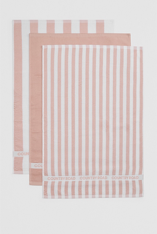 CR Stripe Verified Australian Cotton Tea Towel Pack of 3