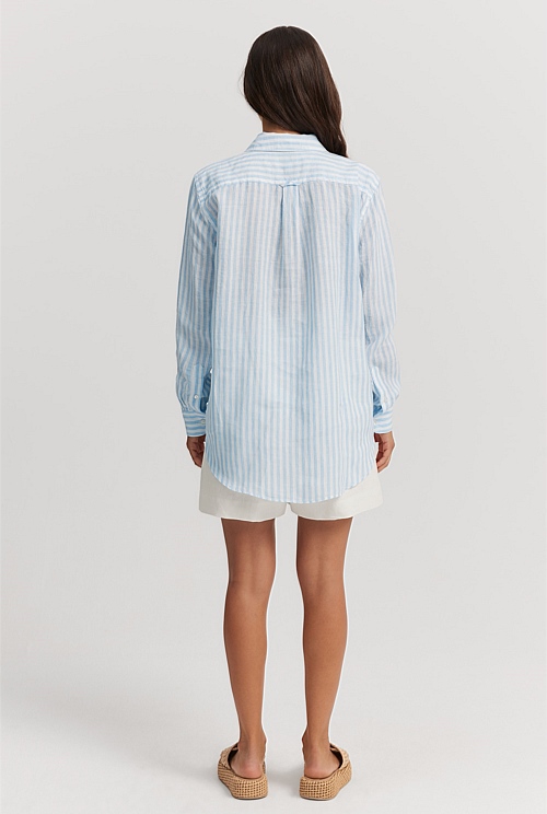 Organically Grown Linen Stripe Shirt