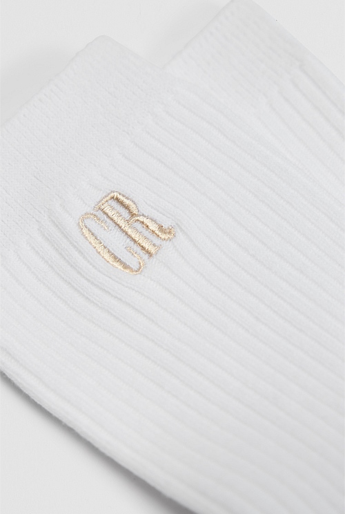 Australian Cotton Blend CR Ribbed Three-Quarter Crew Sock