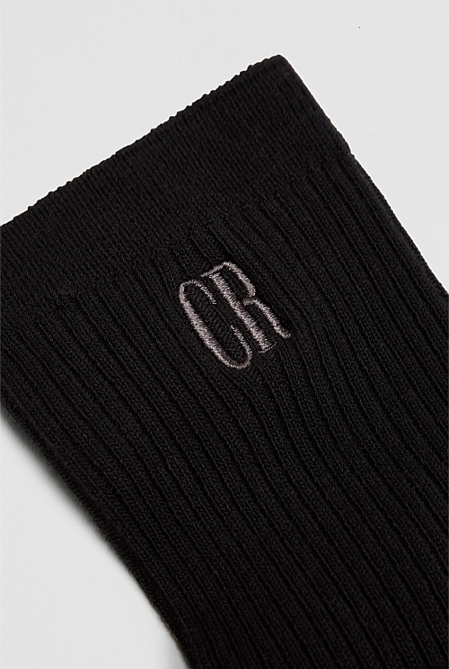 Australian Cotton Blend CR Ribbed Three-Quarter Crew Sock