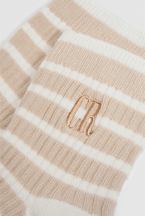 Rib Quarter Crew Sock