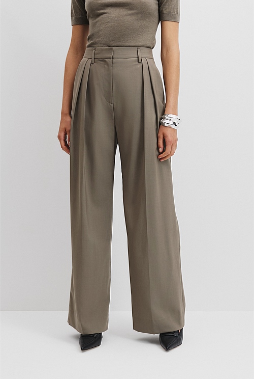 Pleat Wool Pant