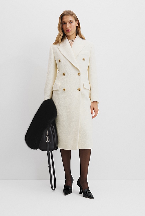 Double-Breasted Boucle Coat