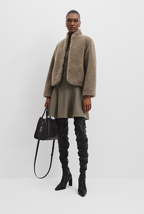 Shearling Crop Jacket