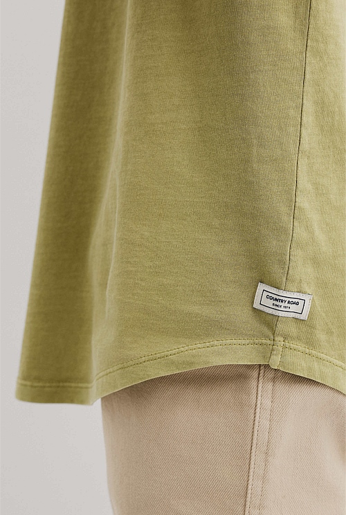 Australian Cotton Longline Garment Dye T-Shirt