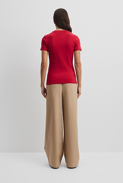 Australian Cotton Blend Fitted T-Shirt